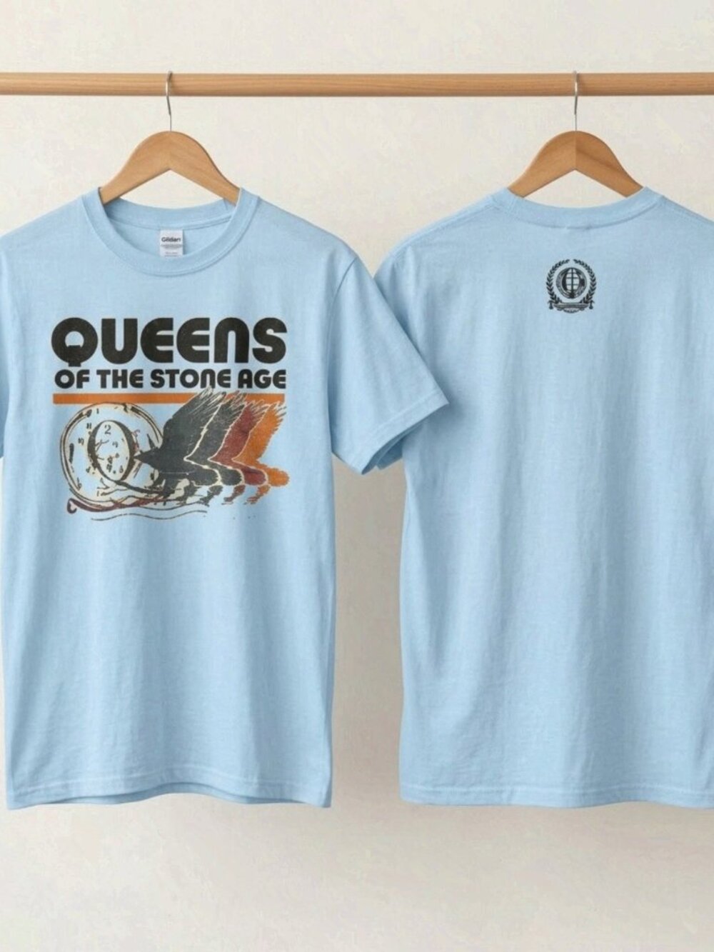 Queens of the Stone Age Tour 2026 Light Blue Double Sided Concert Reprint T-Shir
